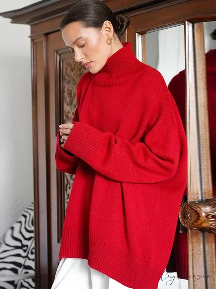 Casual Solid Color Long Sleeve Sweater swraters-241228