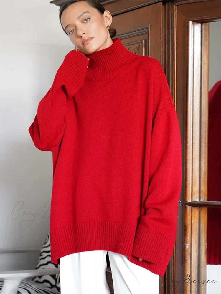 Casual Solid Color Long Sleeve Sweater swraters-241228