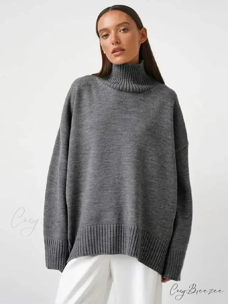 Casual Solid Color Long Sleeve Sweater swraters-241228