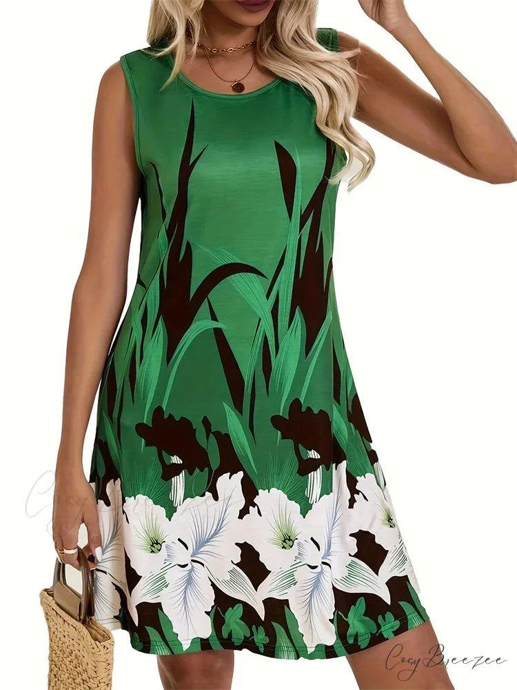Casual Vintage Boho Floral Print Summer Bodycon Dress color10 / S oldfloraldress-250126