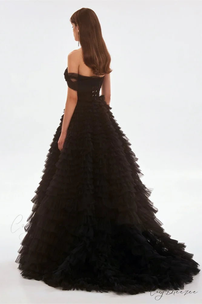 Celebrate Romance Frill Trendy Layered Evening Dress
