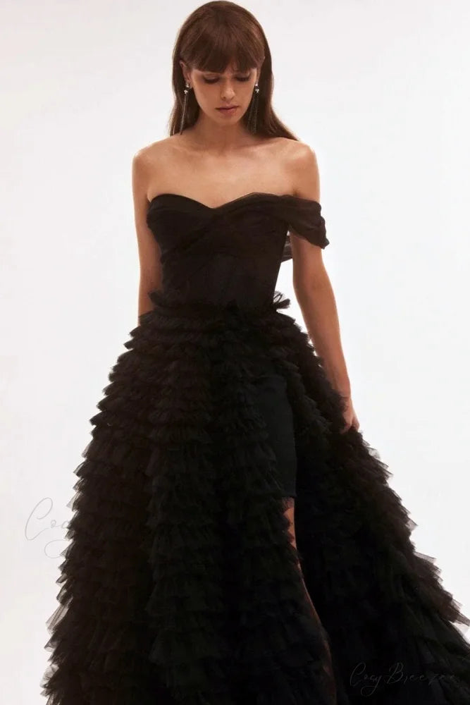 Celebrate Romance Frill Trendy Layered Evening Dress