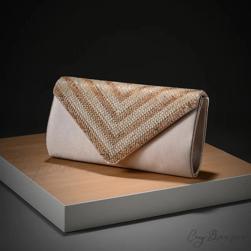 Celebrity Rhinestone Shiny One-Shoulder Clutch 1466beige clutchbag-250126