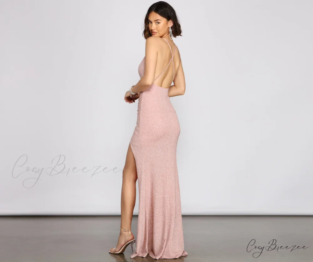 Celina Glitter Stylish Knit Mermaid Dress
