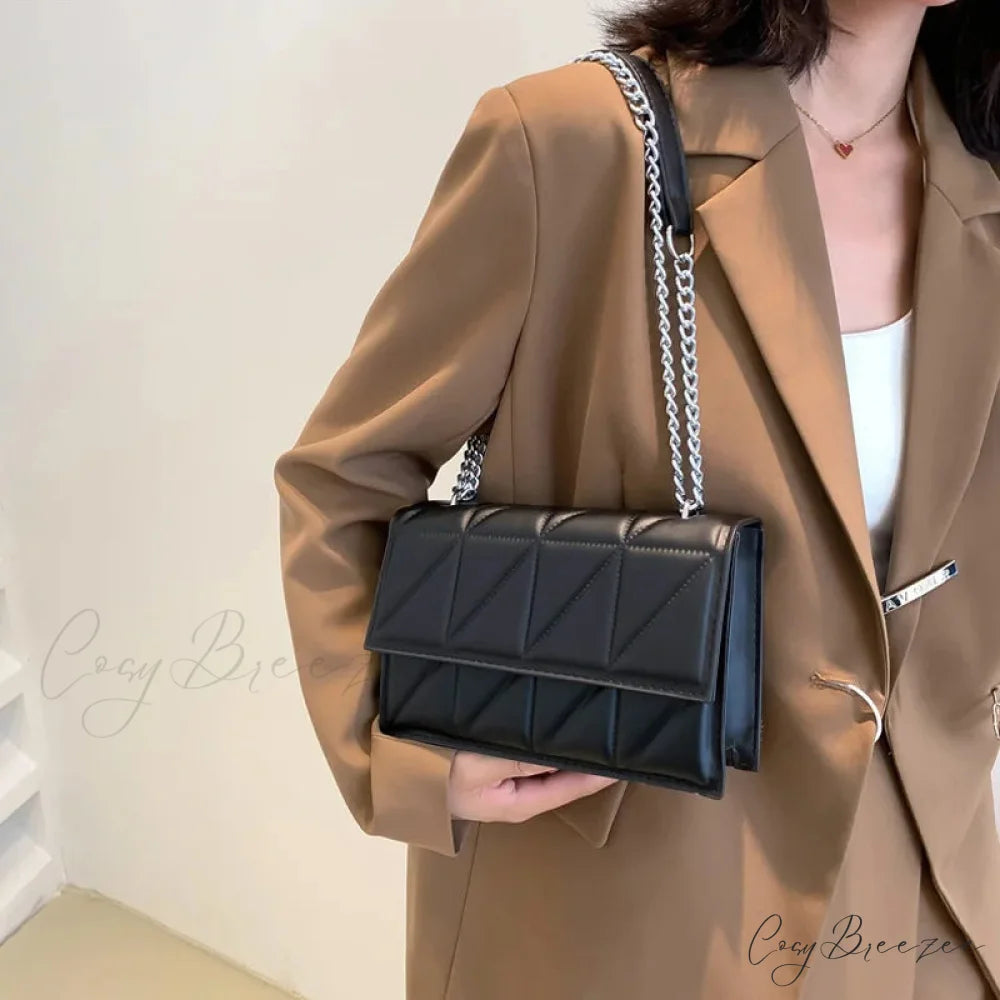 Chain Strap Embroidery Crossbody Bag crossbody-250126