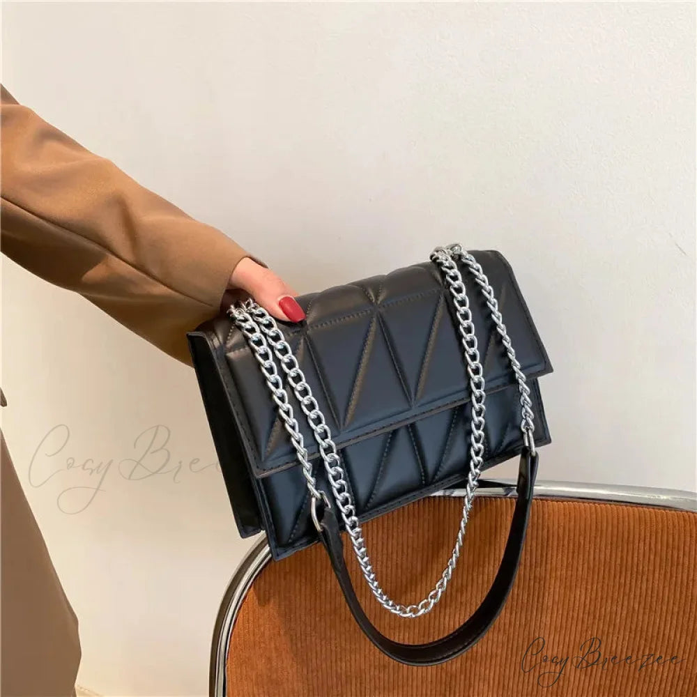 Chain Strap Embroidery Crossbody Bag crossbody-250126