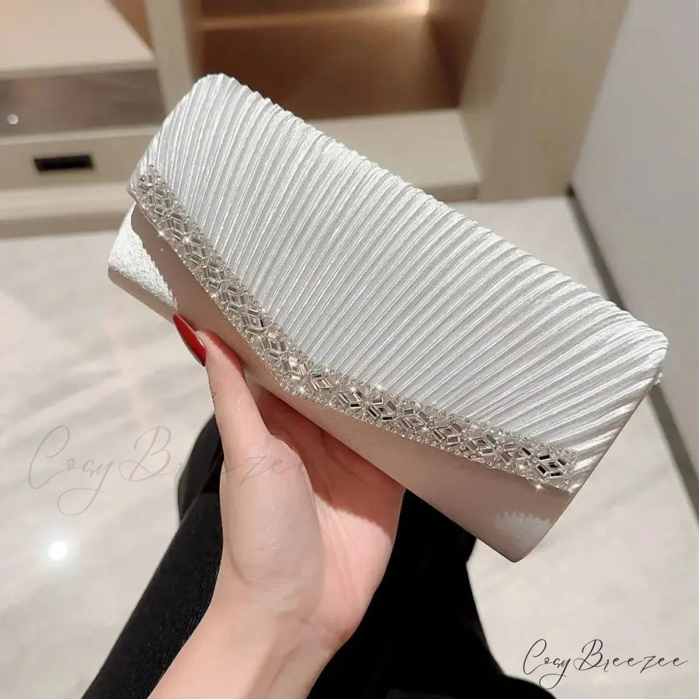 Chain Wedding Party Clutch 059 silver wristlet-250126