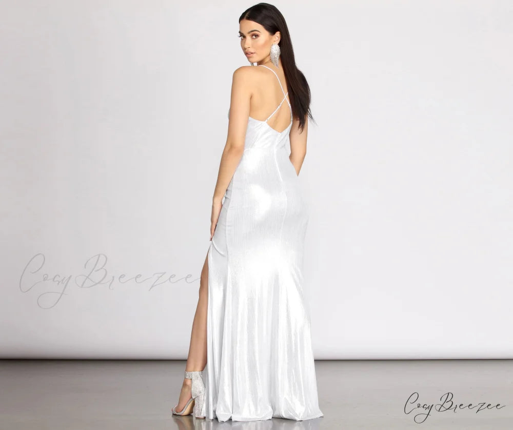 Charlie Metallic Stylish Knit Mermaid Dress