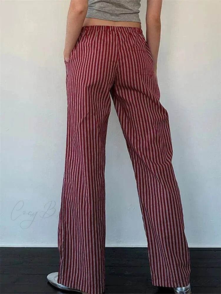 Checkered Pattern Spacious Casual Spring Summer Pant pant-250223