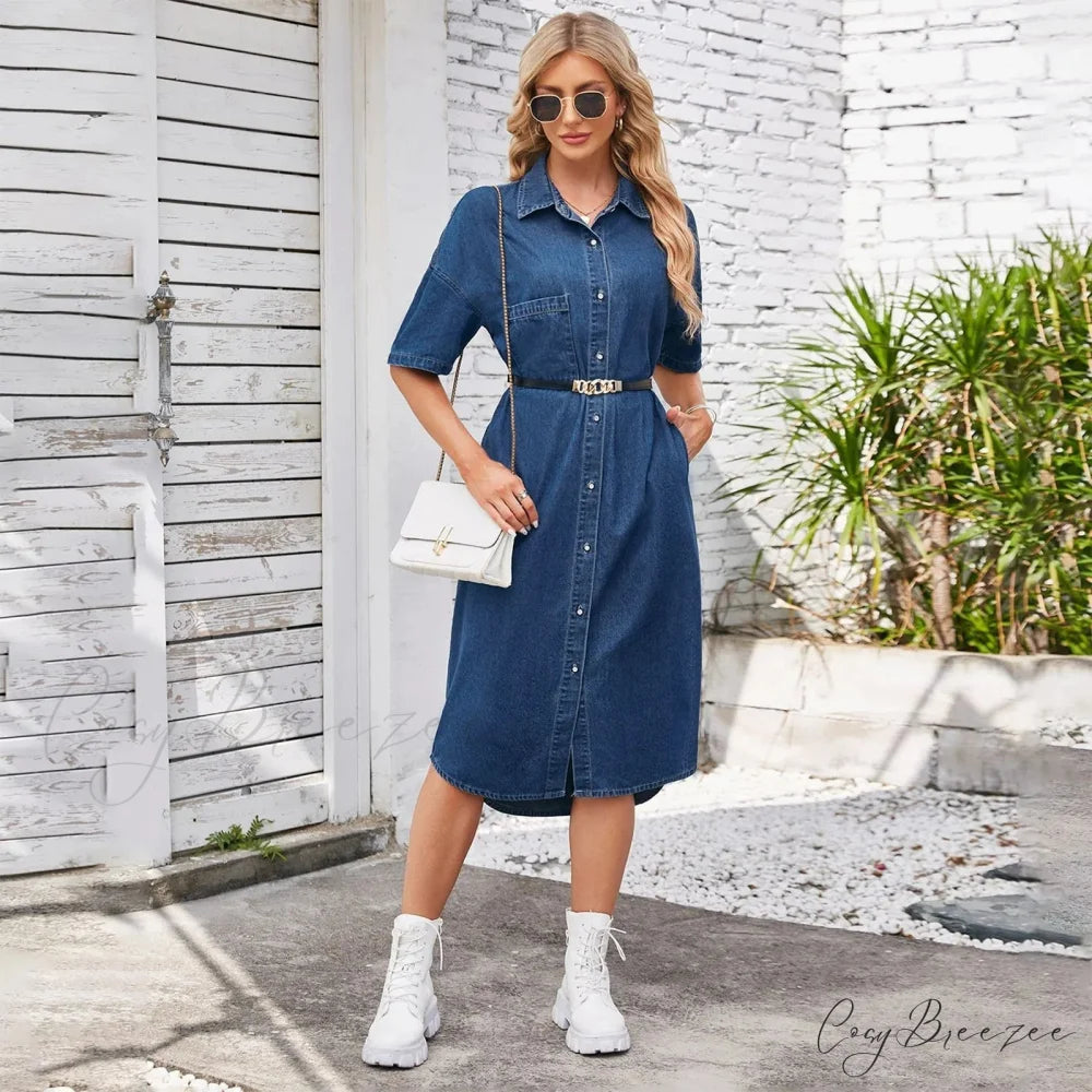 Chic Ruched Tie Plain Velvety Sleeveless Bow Drawstring Retro A Line Dress Dark Blue / S