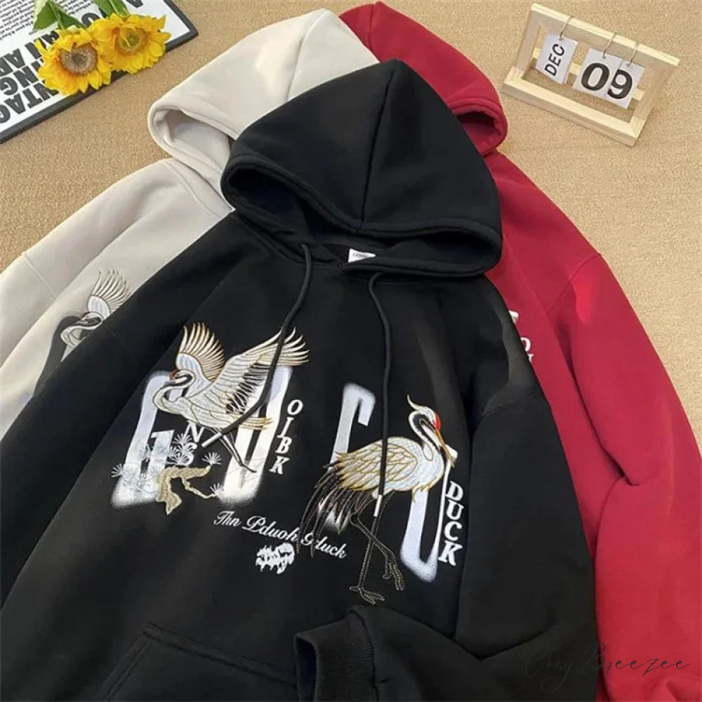 Chinese Crane Pullover Hoodie hoodies-241228
