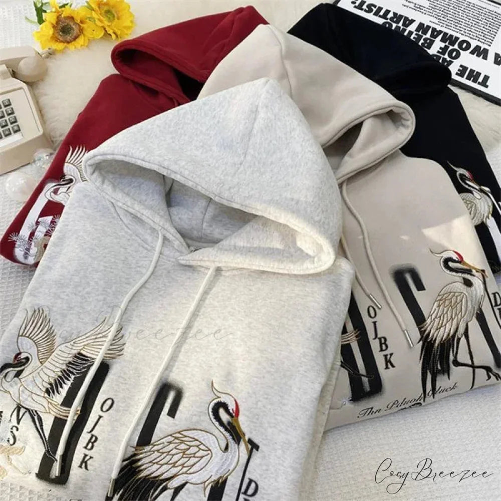 Chinese Crane Pullover Hoodie hoodies-241228