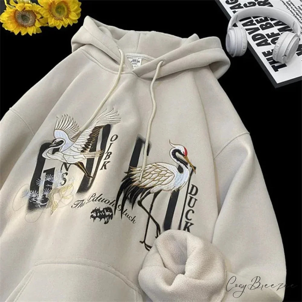 Chinese Crane Pullover Hoodie hoodies-241228