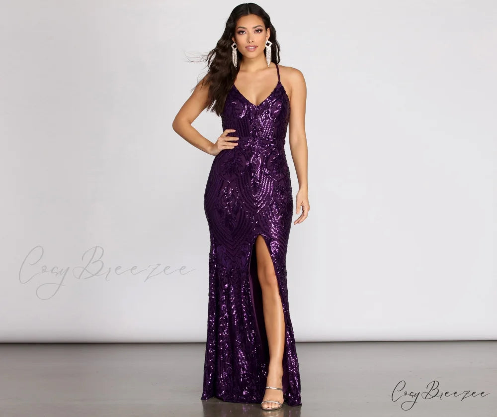 Chrissy Formal Stylish Sequin Mermaid Dress