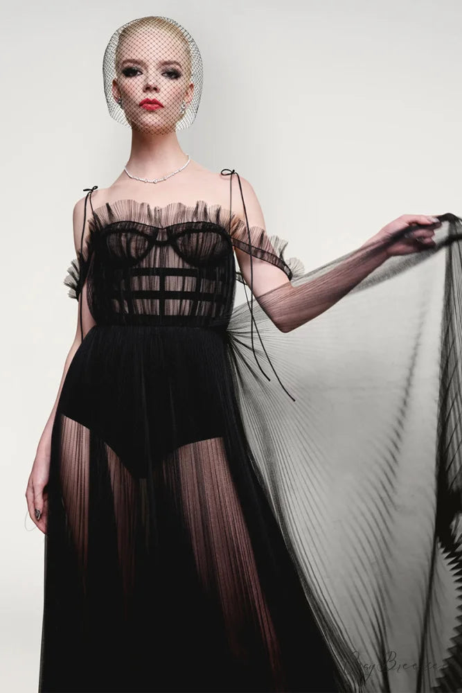 Christian Black Sheer Trendy Evening Maxi Dress