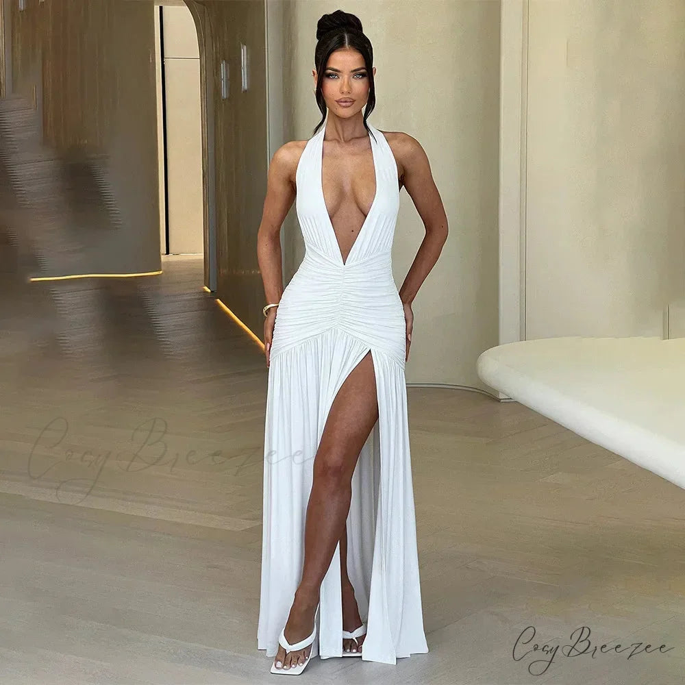 CLARA Elegant MAXI DRESS White / S