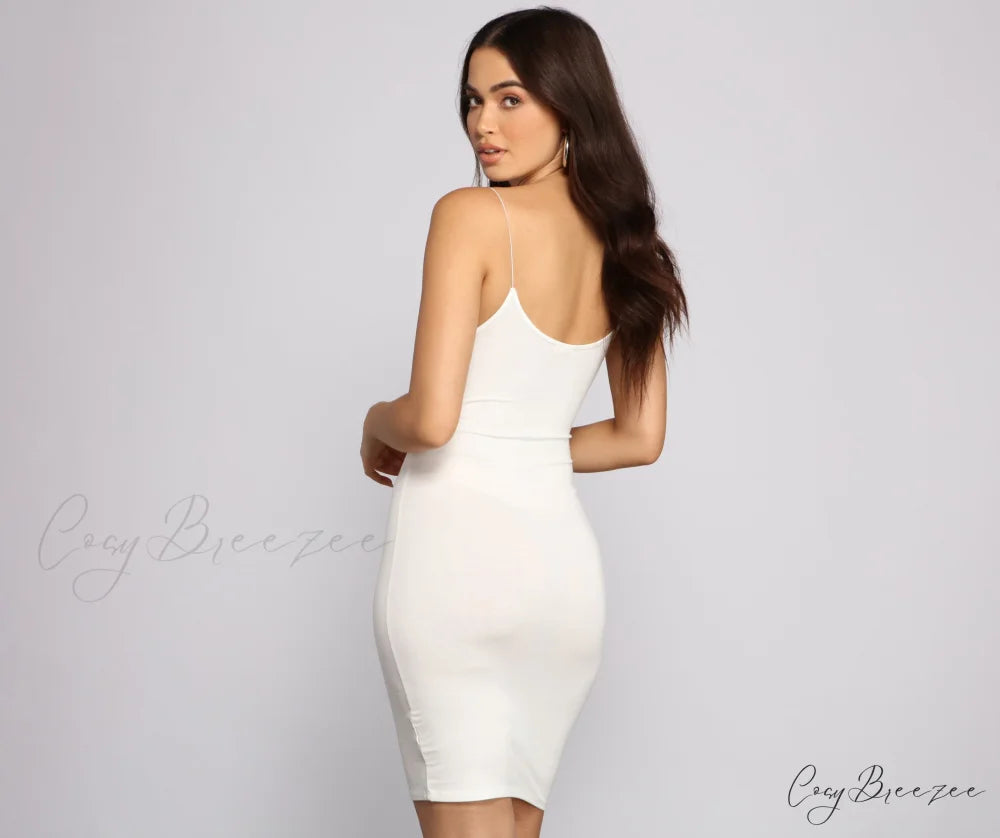 Classic Chic Scoop Charming Neck Knit Mini Dress
