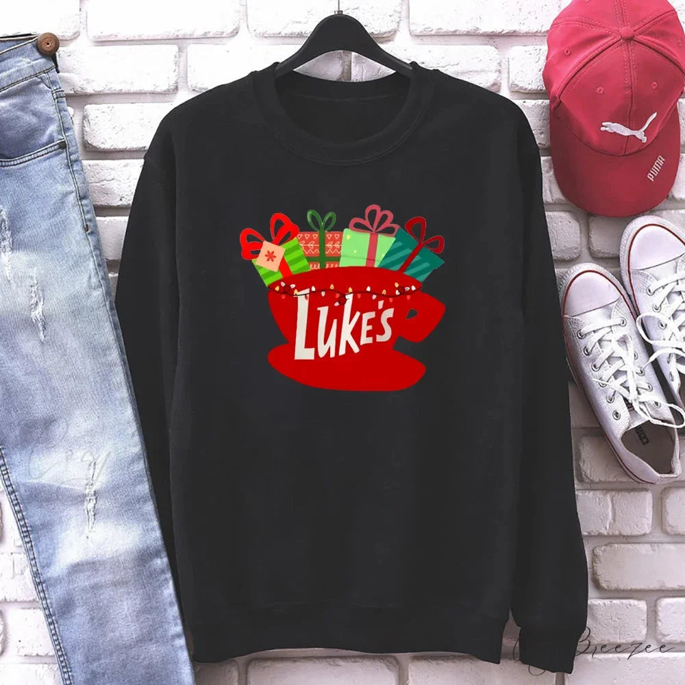 Classic Festive Vintage Show Inspired Cozy Hoodie Black / S