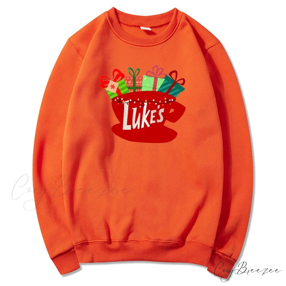 Classic Festive Vintage Show Inspired Cozy Hoodie Orange / S