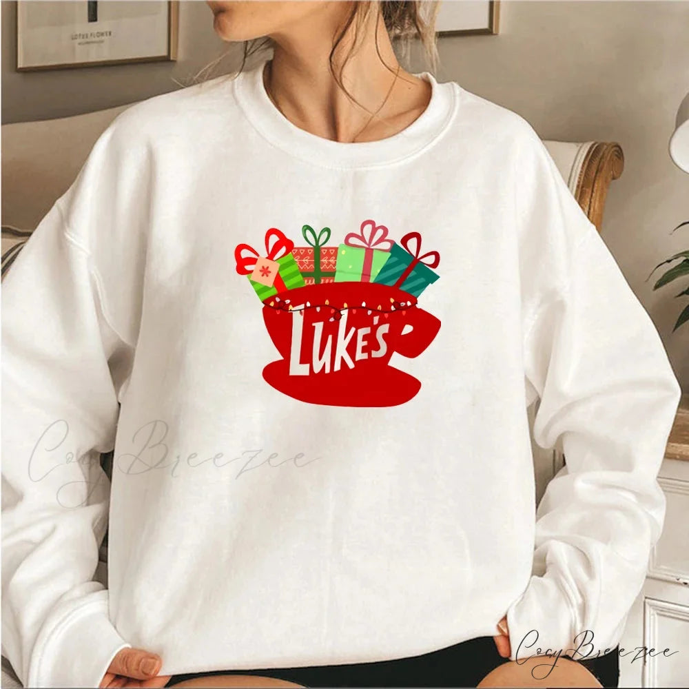 Classic Festive Vintage Show Inspired Cozy Hoodie WHITE / S
