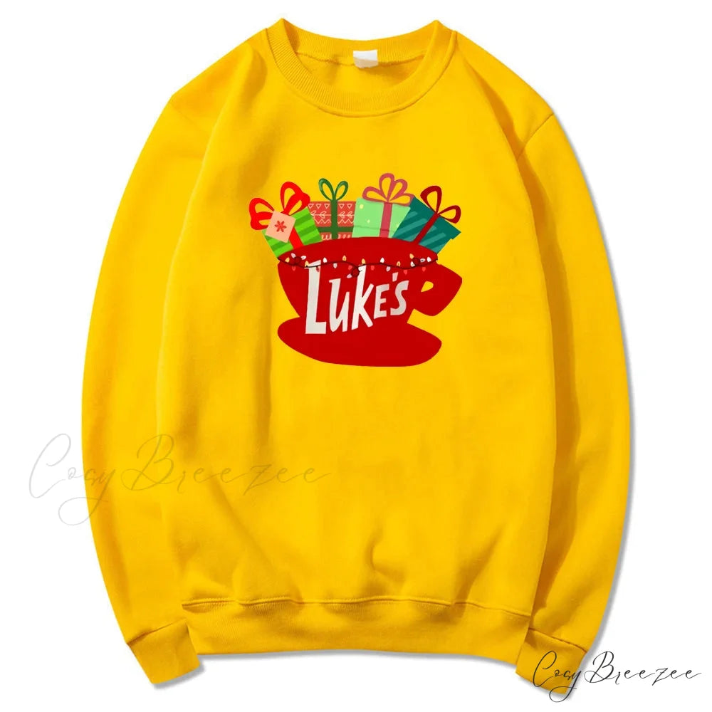 Classic Festive Vintage Show Inspired Cozy Hoodie Yellow / S
