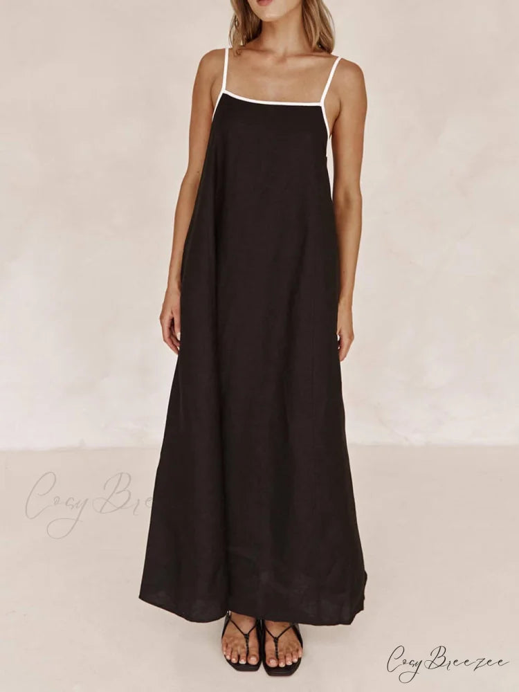 Classic Holiday Style Charming Contrasting Suspender Dress