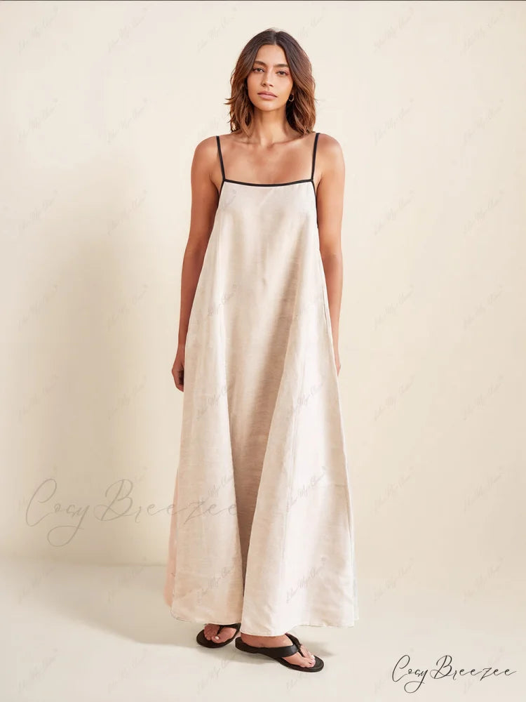 Classic Holiday Style Charming Contrasting Suspender Dress