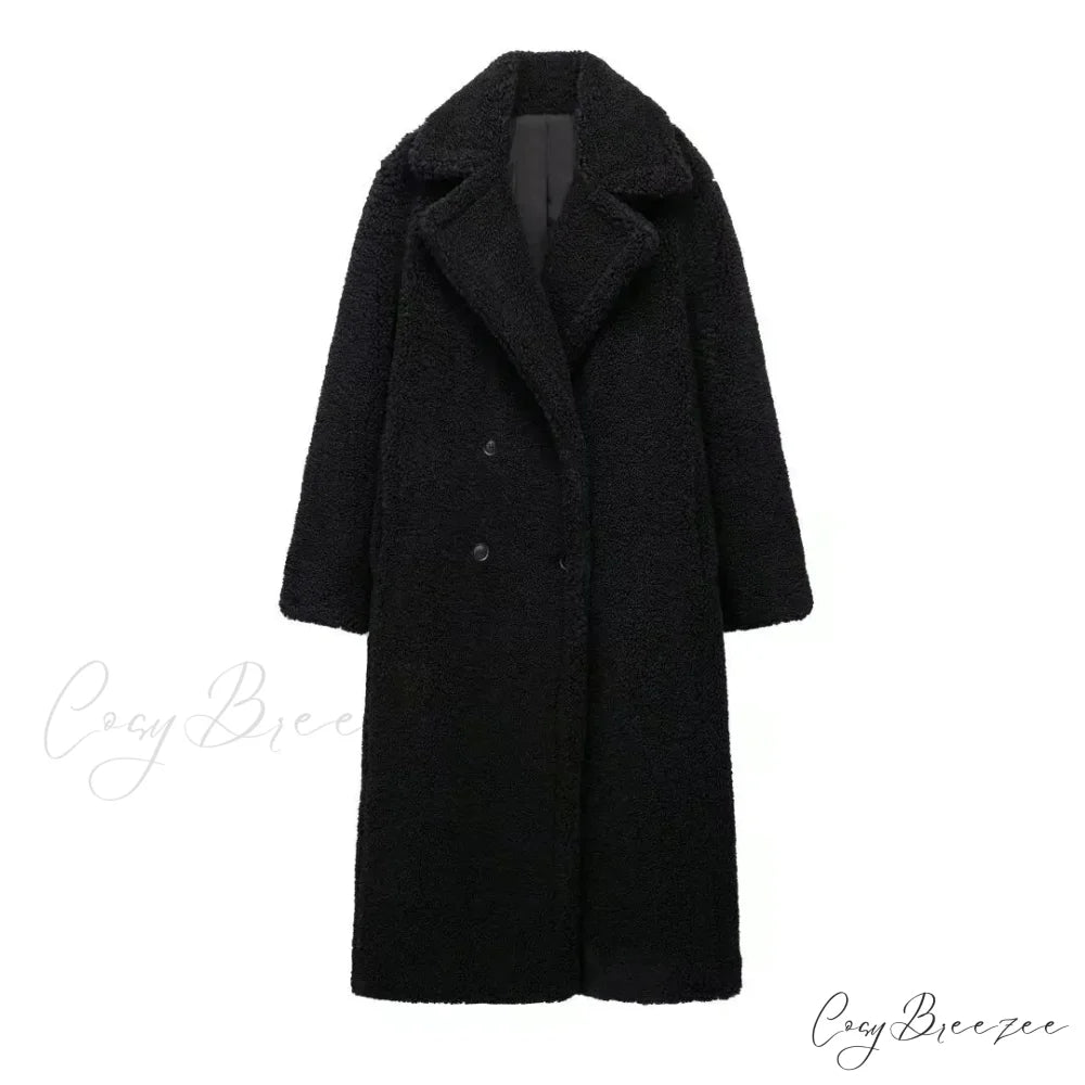 Classic Wool Mix Double-Breasted Coat Black / XS overcoats-241228