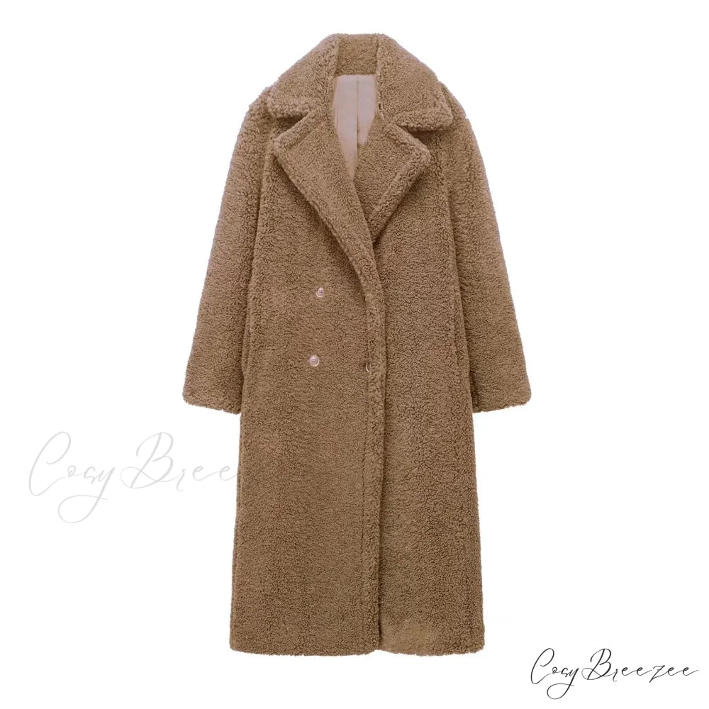 Classic Wool Mix Double-Breasted Coat Brown / XS overcoats-241228