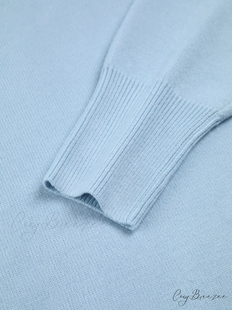 Cloudless Sky Graceful Turtleneck Oversized Sweater
