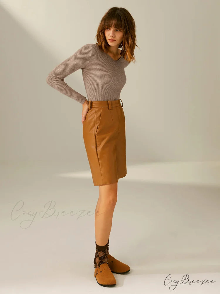 Clouds Ribbed Graceful Pullover Sweater