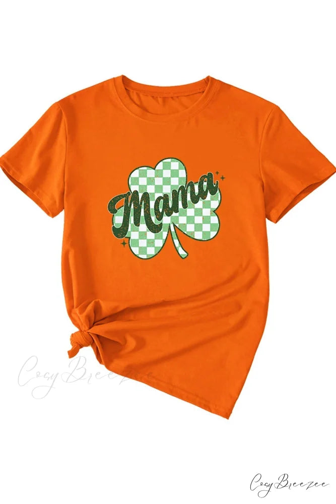 Clover Plaid Graphic Tee Orange / S