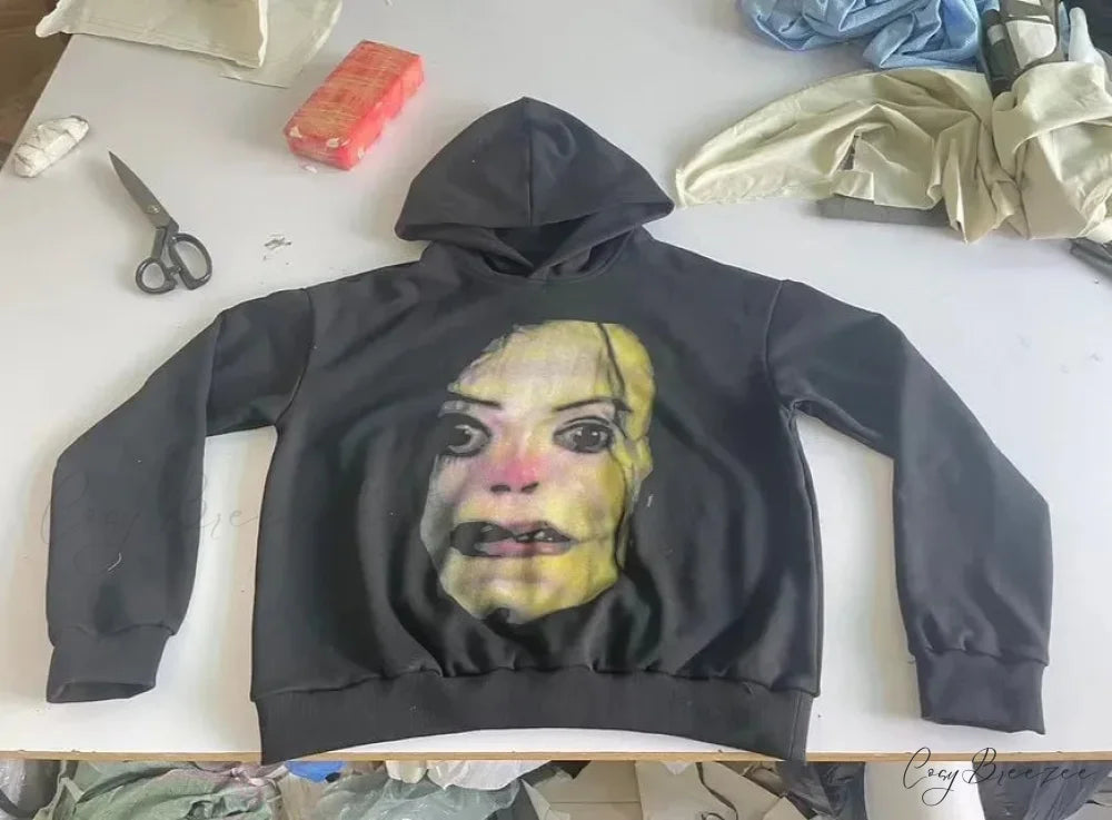 Clown Graphic Oversized Hoodie grey / S hoodies-241228