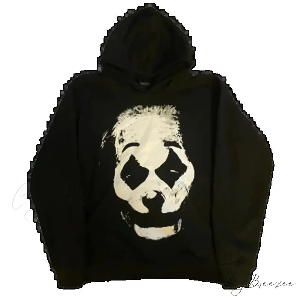 Clown Graphic Oversized Hoodie hoodies-241228