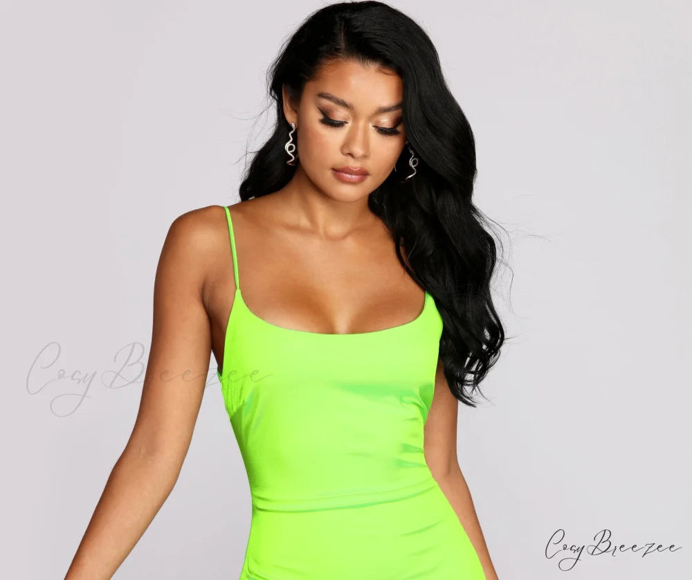 Club Cuts Stylish Satin Mini Dress