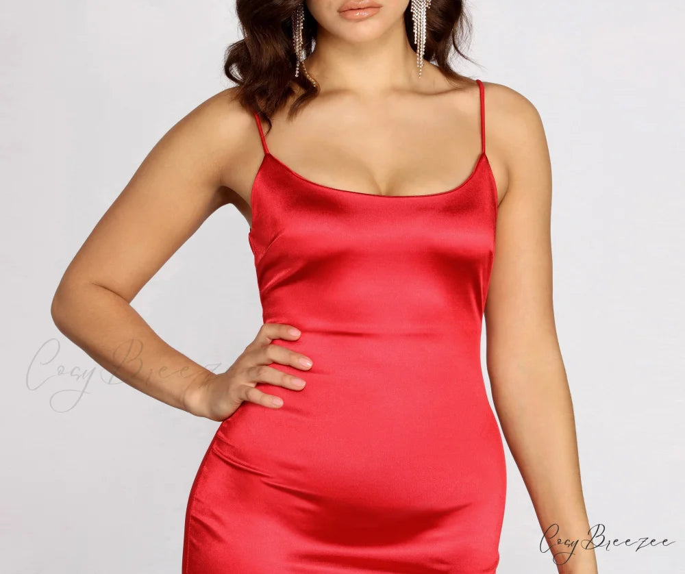Club Cuts Stylish Satin Mini Dress