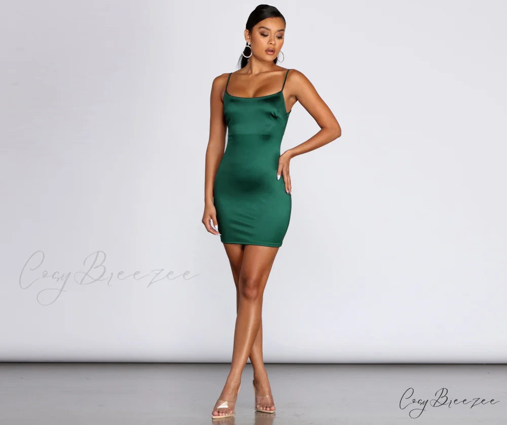 Club Cuts Stylish Satin Mini Dress