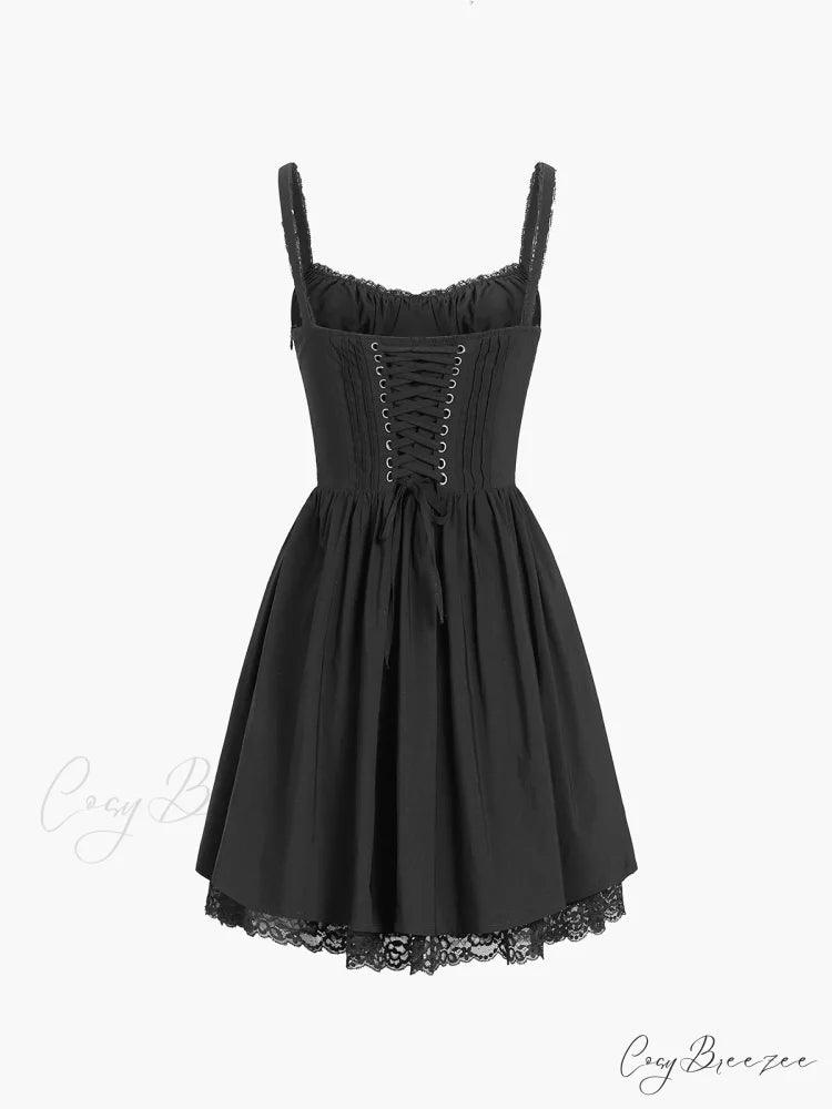 Coastal Cowgirl Lace Trendy Trim Corset Short Dress