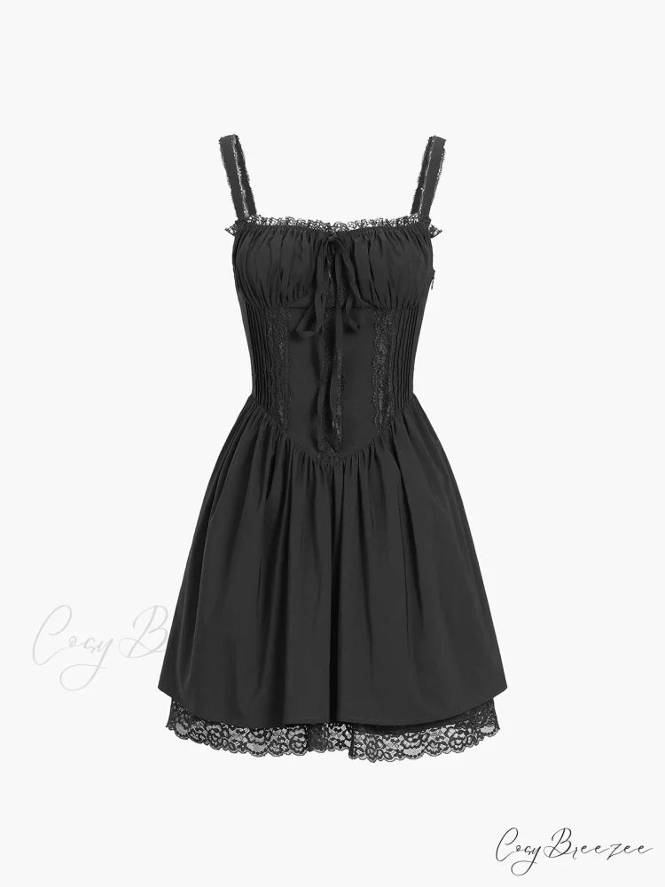 Coastal Cowgirl Lace Trendy Trim Corset Short Dress