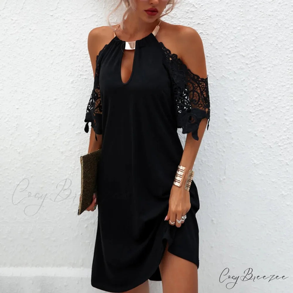Cold Shoulder Sequin Shoulder Long Ruched Night Club Fashion Solid Women Long Sleeve Vestidos Dress Black / S