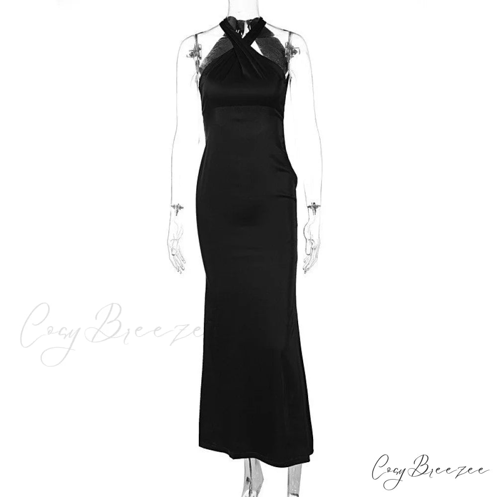 Colette Formal Swiss Charming Dot Crepe Dress BLACK / S