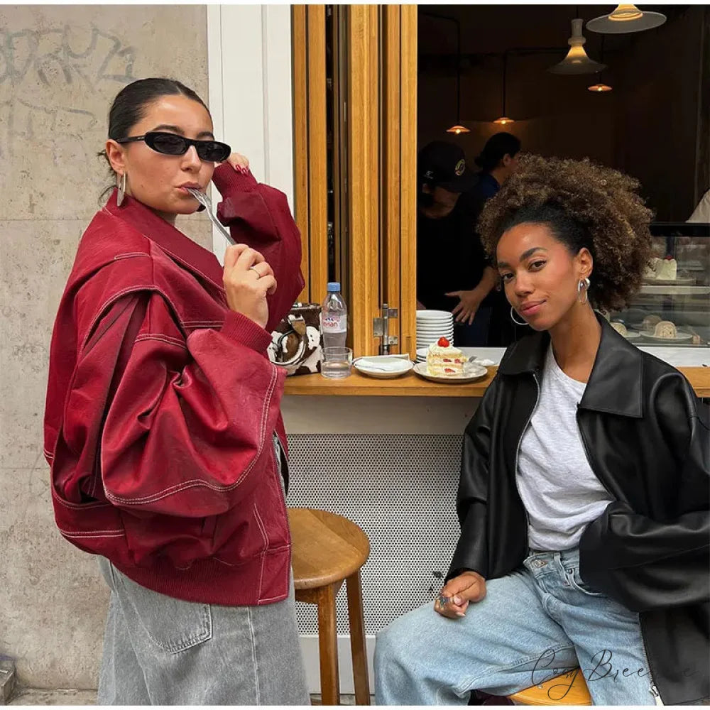 Collar Zipper Stylish Bomber Overshirt Jacket