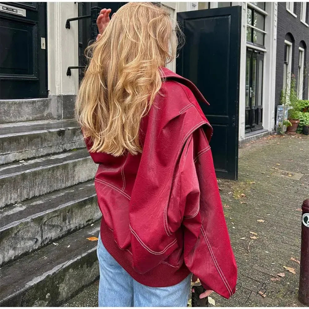 Collar Zipper Stylish Bomber Overshirt Jacket