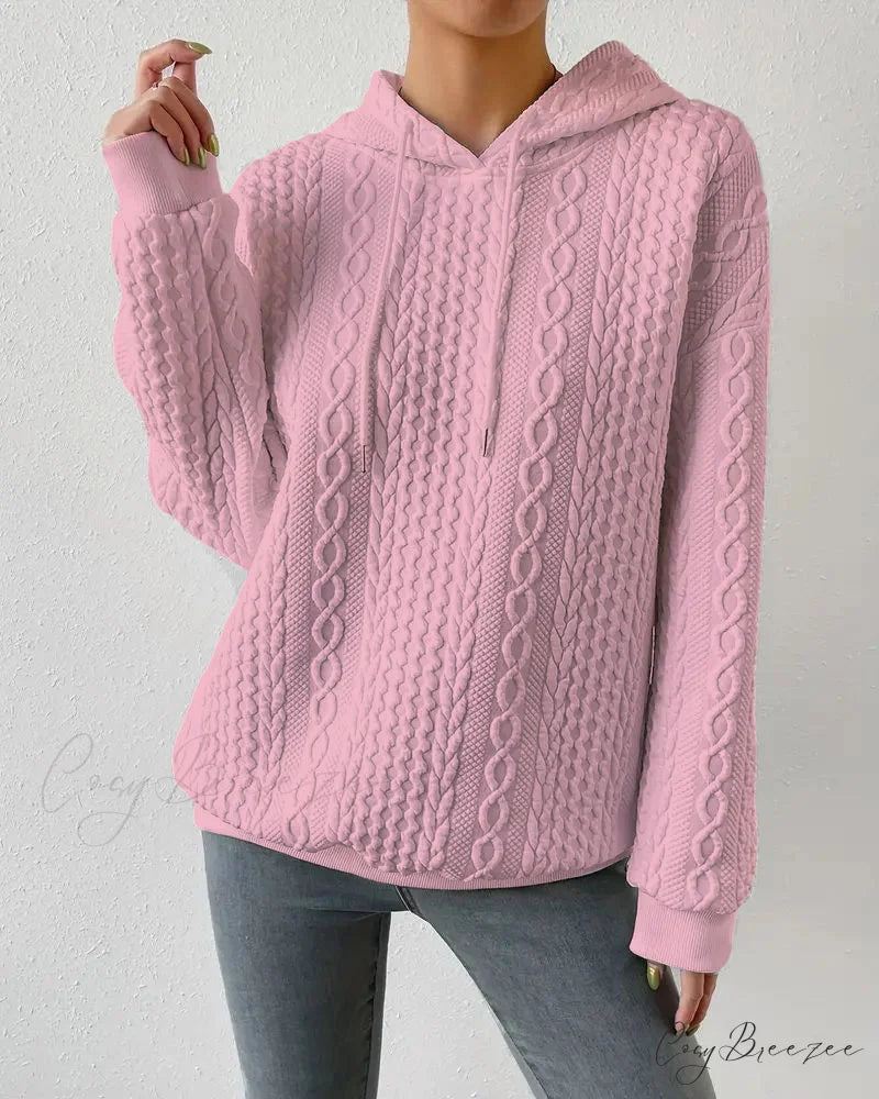 color casual Solid hoodie Pink / S
