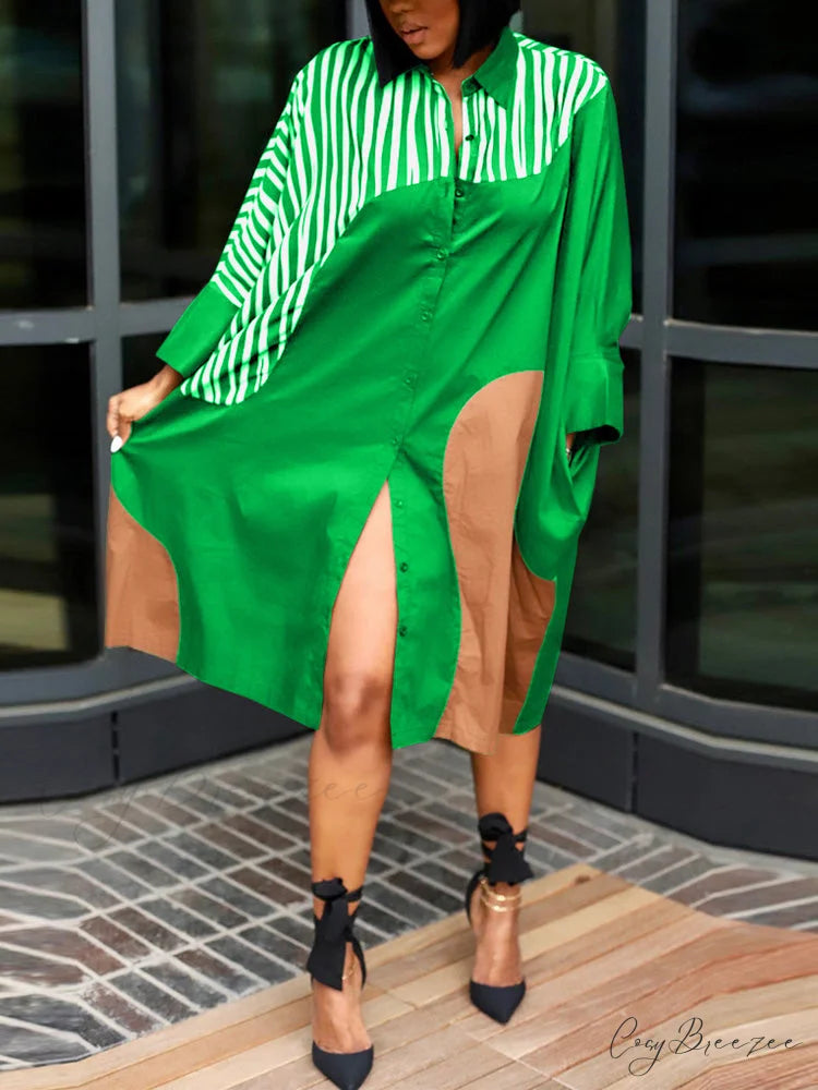 Colorblock Swing Graceful Maxi Skirt