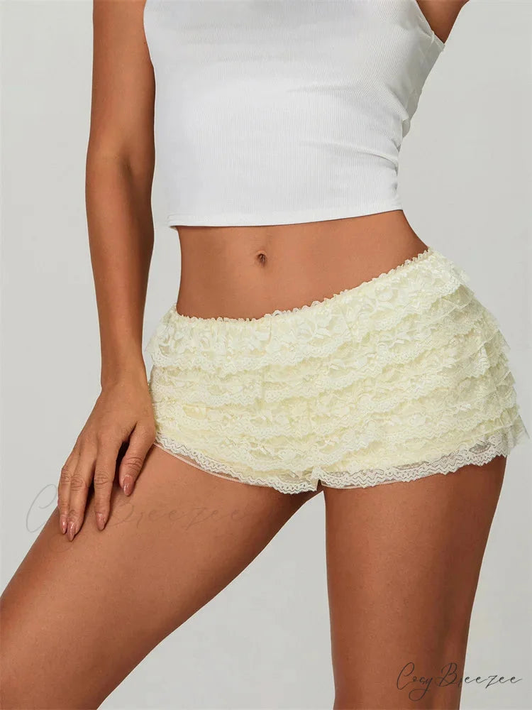 Contrast Hue Knitted Leisure Short short-250223