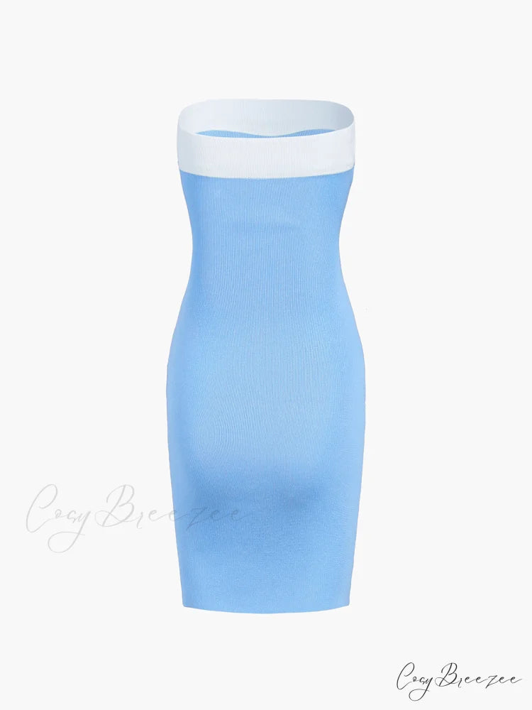 Contrast Trim Graceful Bodycon Short Dress