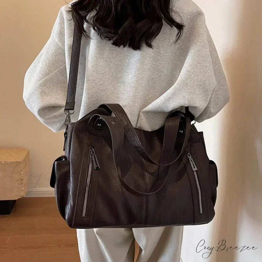Contrasting Color High-Quality Zipper Shoulder Bag shoulder-250126