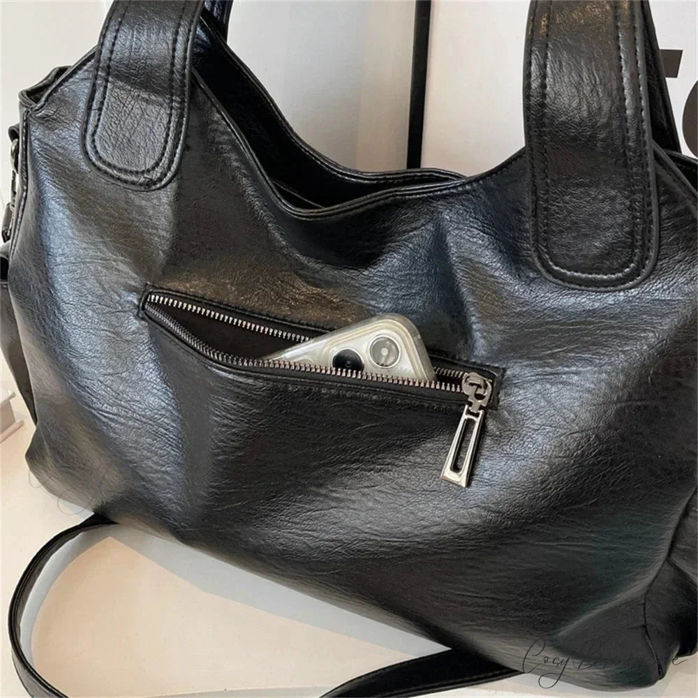 Contrasting Color High-Quality Zipper Shoulder Bag shoulder-250126