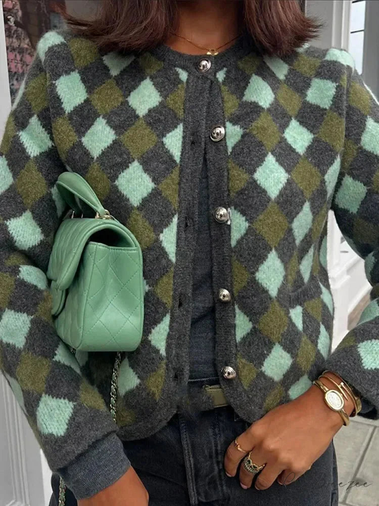 Contrasting Pocket Slim Cardigan cardigans-241228